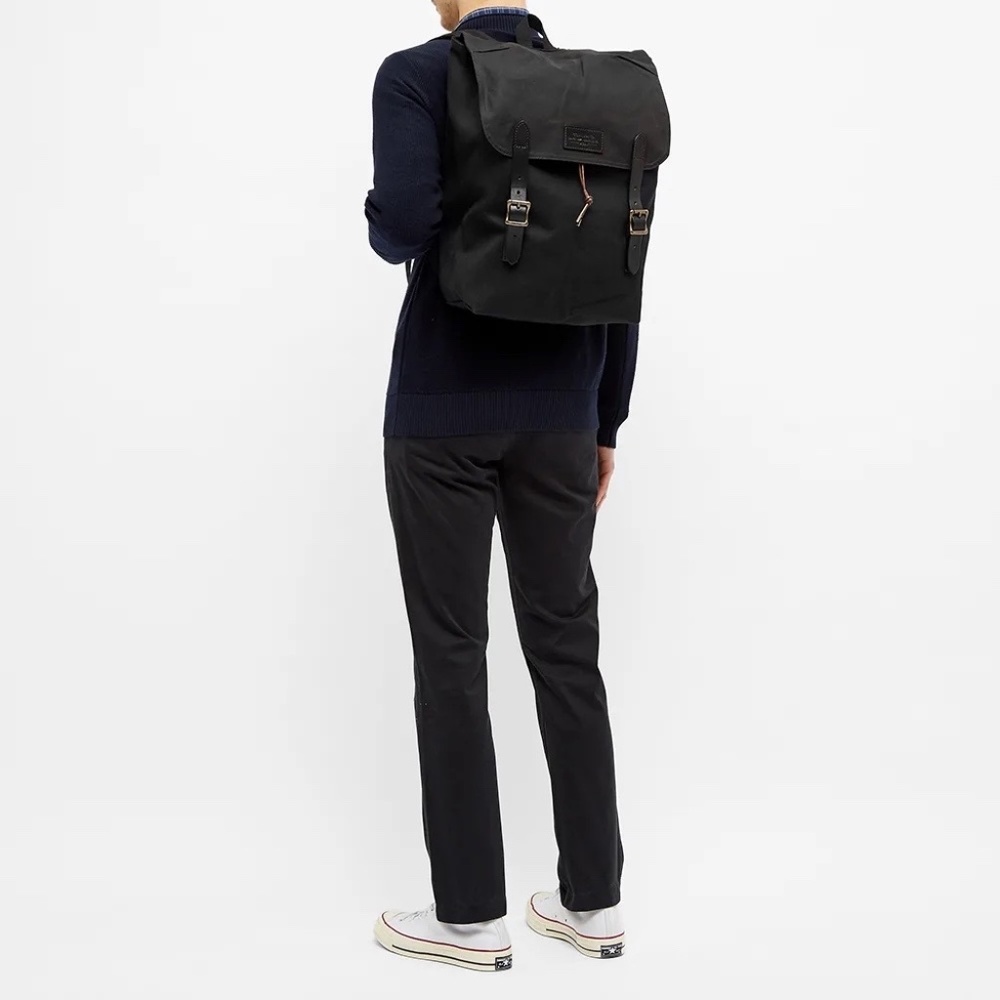 NWT FILSON Rugged Twill Ranger Backpack in Black Sz 18"Hx14"W 26.5L USA MADE